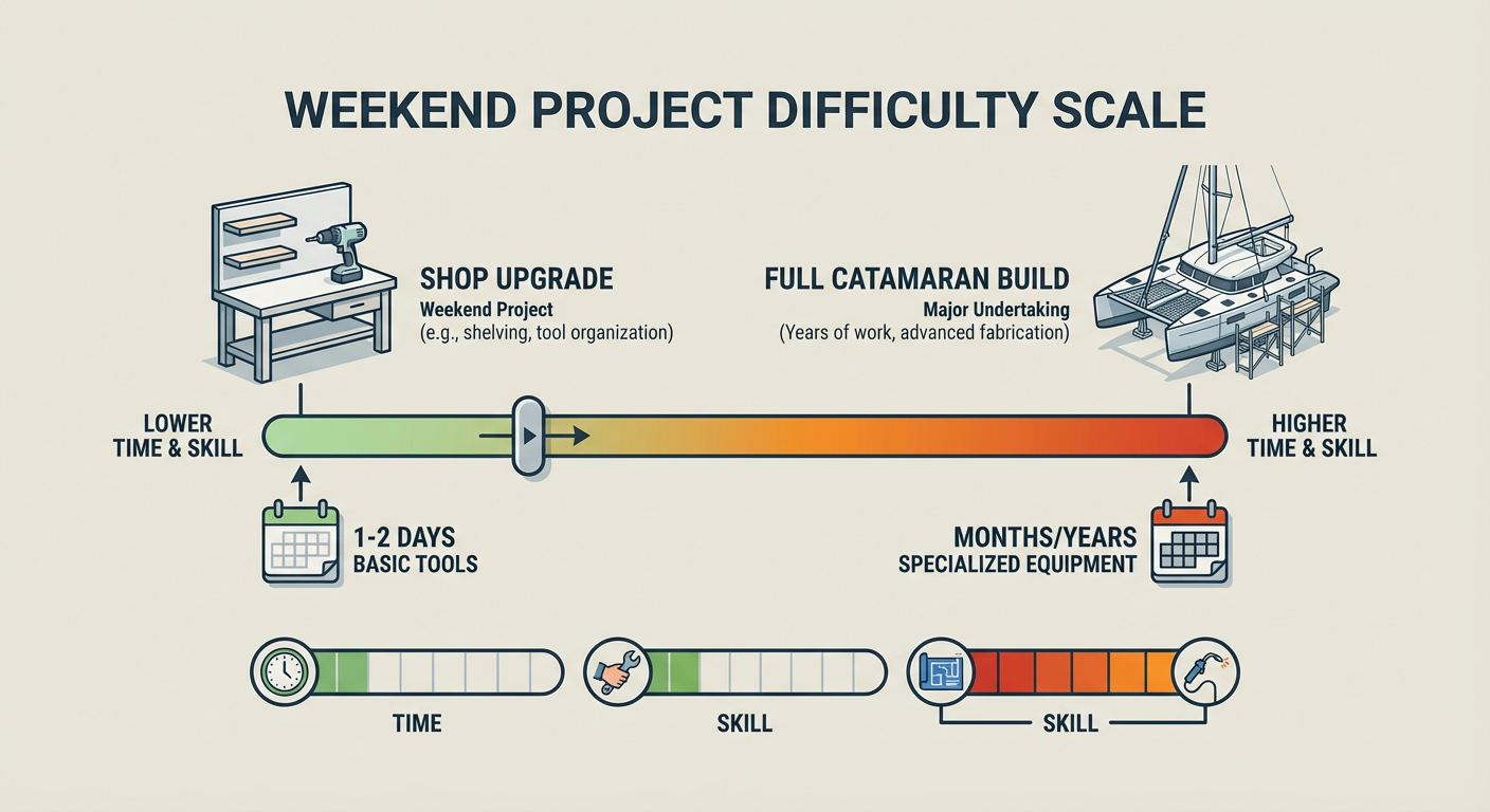 Weekend project difficulty scale: Comparing shop upgrades vs. full boat builds