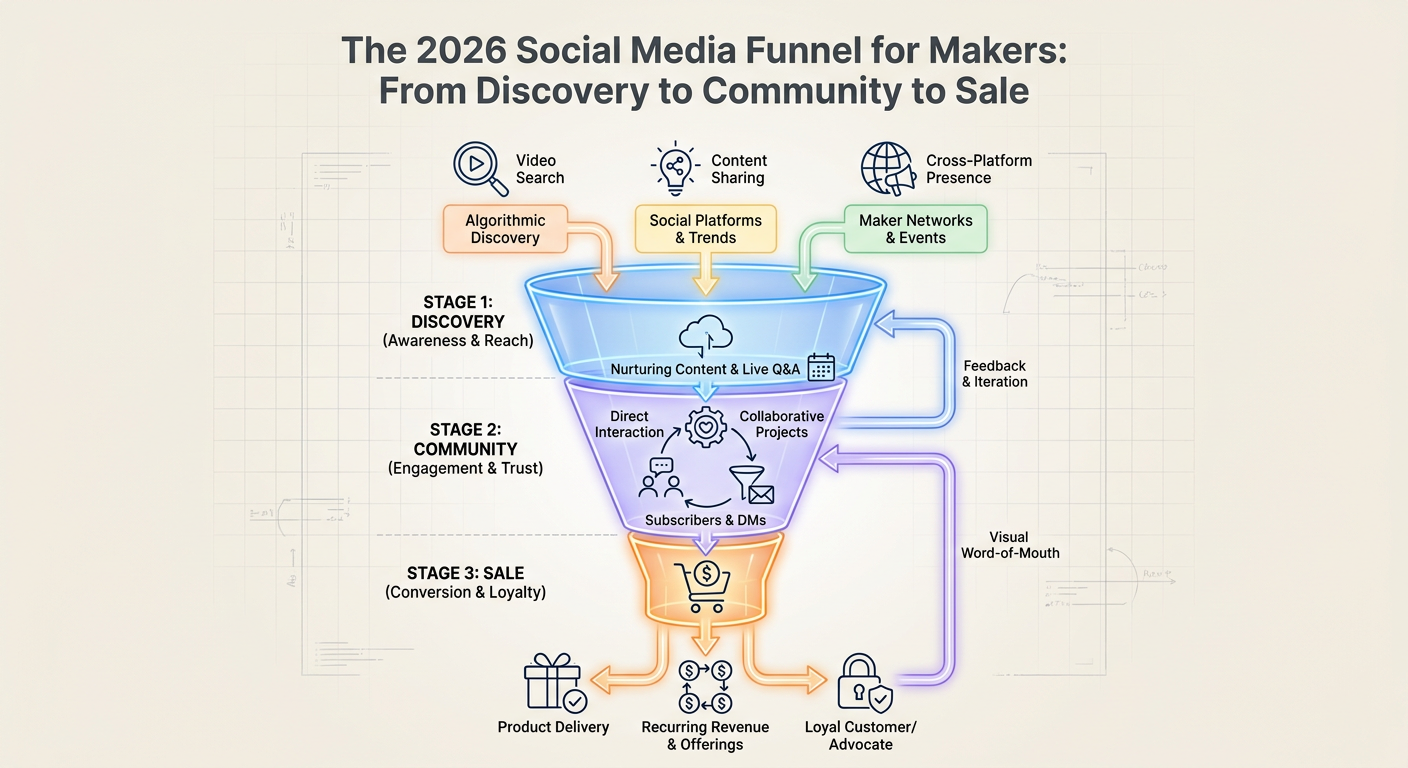 The 2026 Social Media Funnel for Makers: From Discovery to Community to Sale