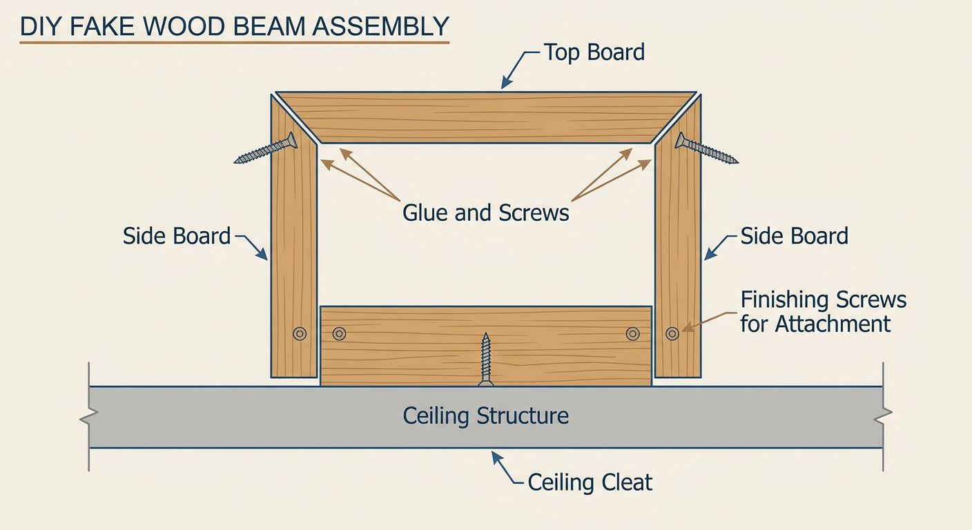DIY Fake Wood Beam Construction - The Box Joint Method