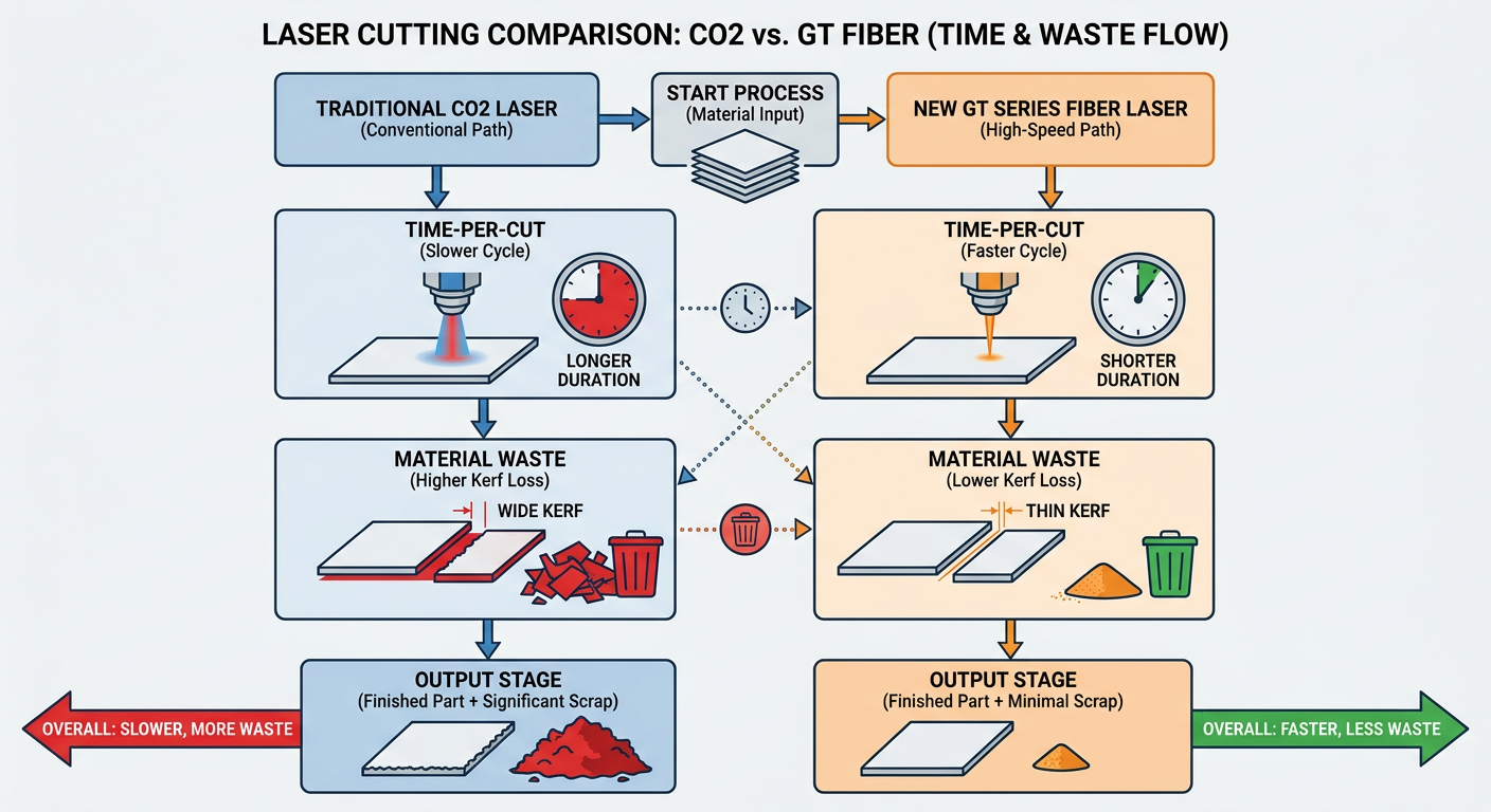 Comparison of traditional vs. high-speed laser cutting efficiency cycles