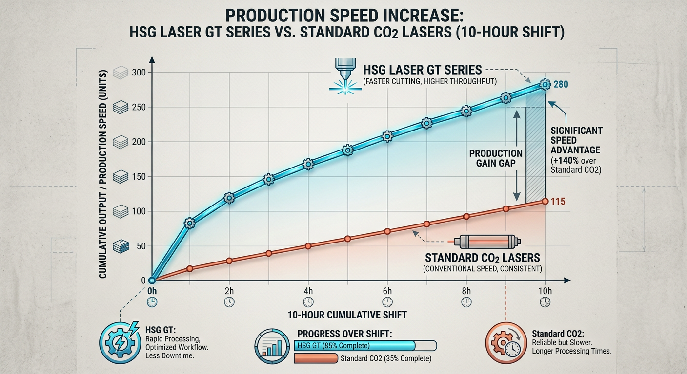 Comparison of traditional vs. high-speed laser cutting efficiency curves