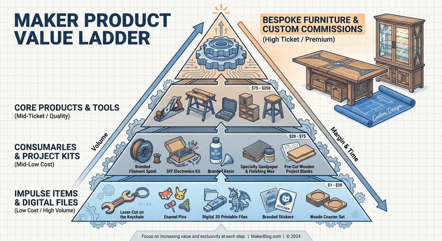 The Value Ladder for Maker Businesses: From $20 impulse buys to $500 custom commissions