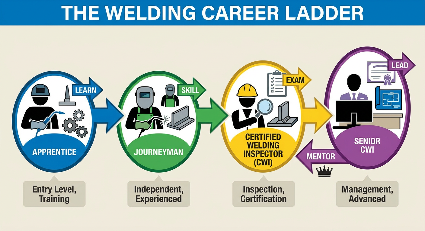 The Welding Career Ladder from Apprentice to Senior Certified Welding Inspector