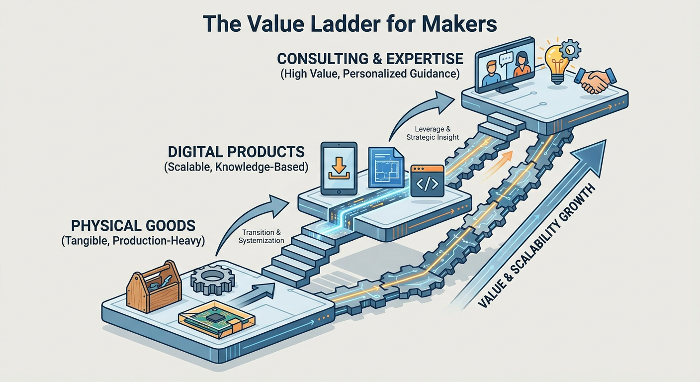 The Value Ladder for Makers - from physical products to digital plans and coaching