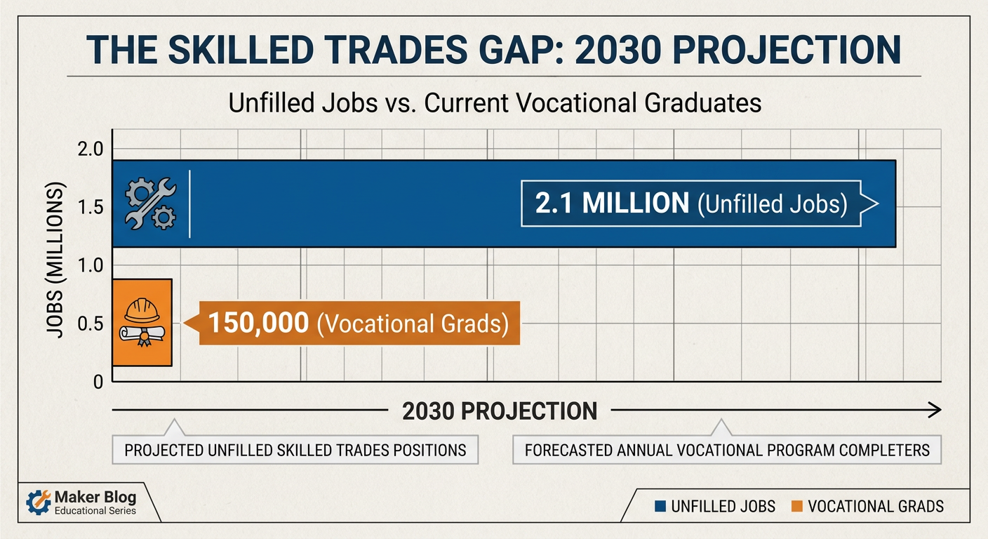The Skilled Trades Gap: Projected Job Vacancies vs. Available Workers 2026-2030