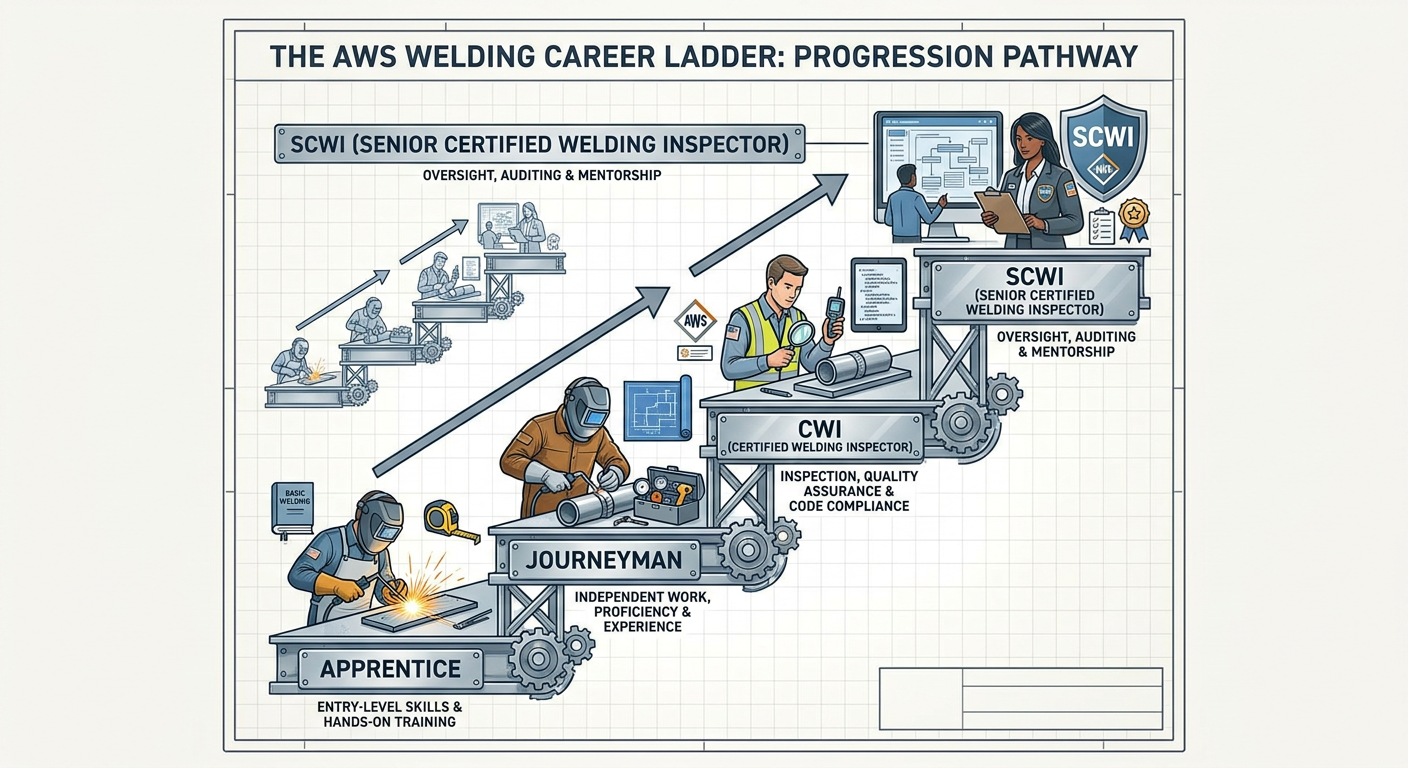The AWS Welding Career Ladder from Apprentice to Senior Certified Welding Inspector