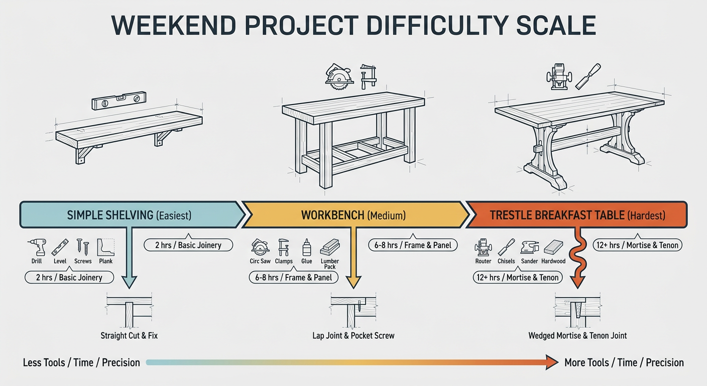 Weekend Project Difficulty Scale - From Shelving to Furniture