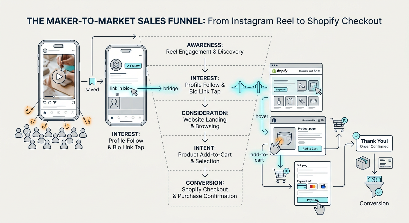 The Maker-to-Market Sales Funnel: From Instagram Reel to Shopify Checkout