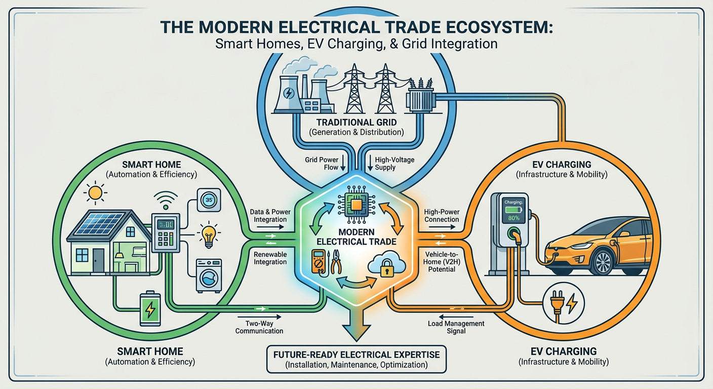 The modern electrical trade ecosystem: smart homes, EV charging, and traditional wiring