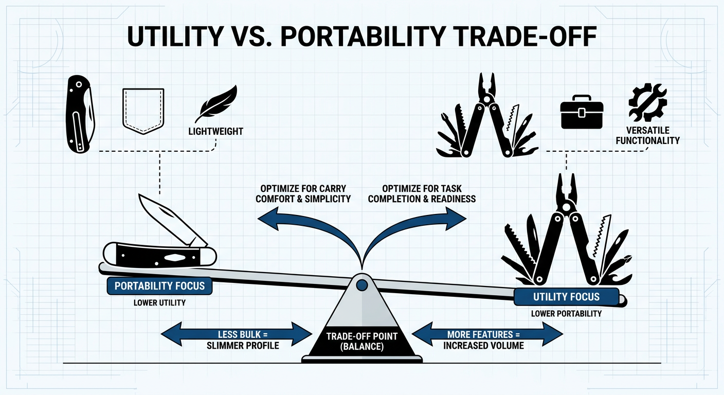 Comparison of EDC multi-tool features vs traditional pocket knives