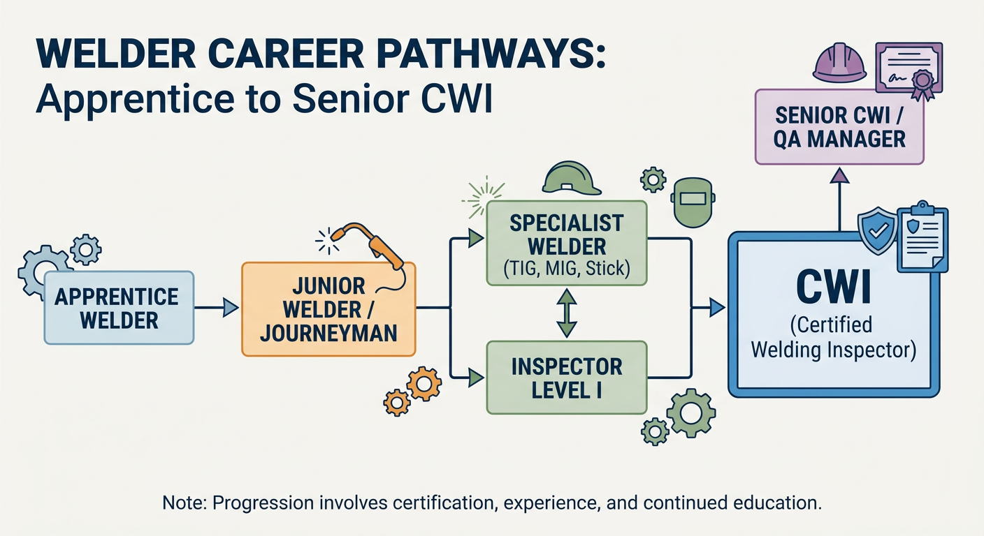 The Welding Career Ladder: From Apprentice to Senior CWI