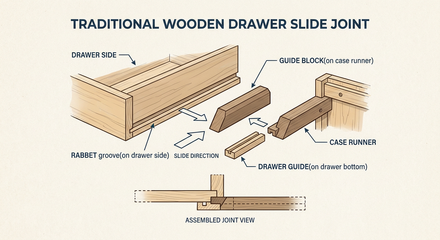 Anatomy of a Hardware-Free Wooden Drawer Slide