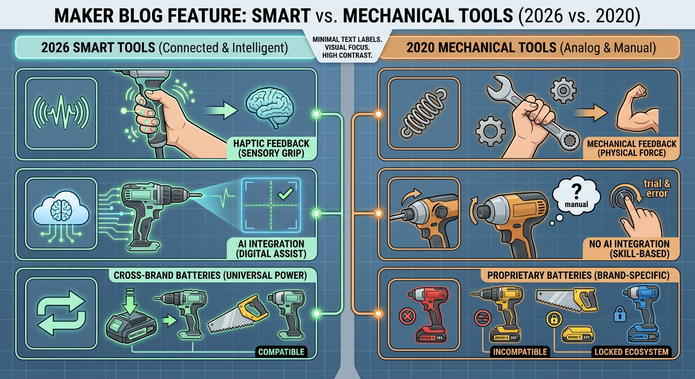 Comparison of 2026 Smart Tool features vs traditional mechanical tools