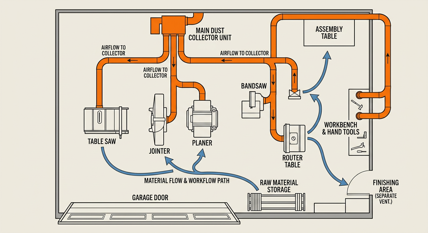 Step-by-Step Layout of a High-Efficiency 2-Car Garage Workshop