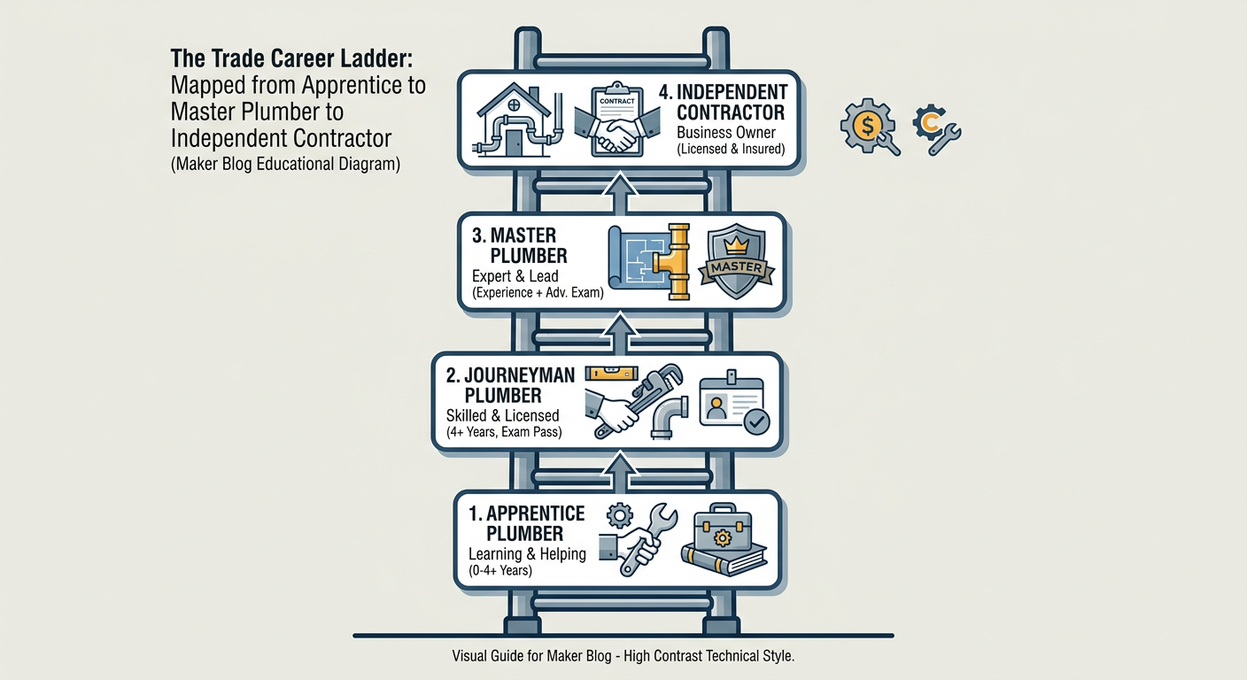 The Trade Career Ladder: Apprentice to Master Plumber to Independent Contractor