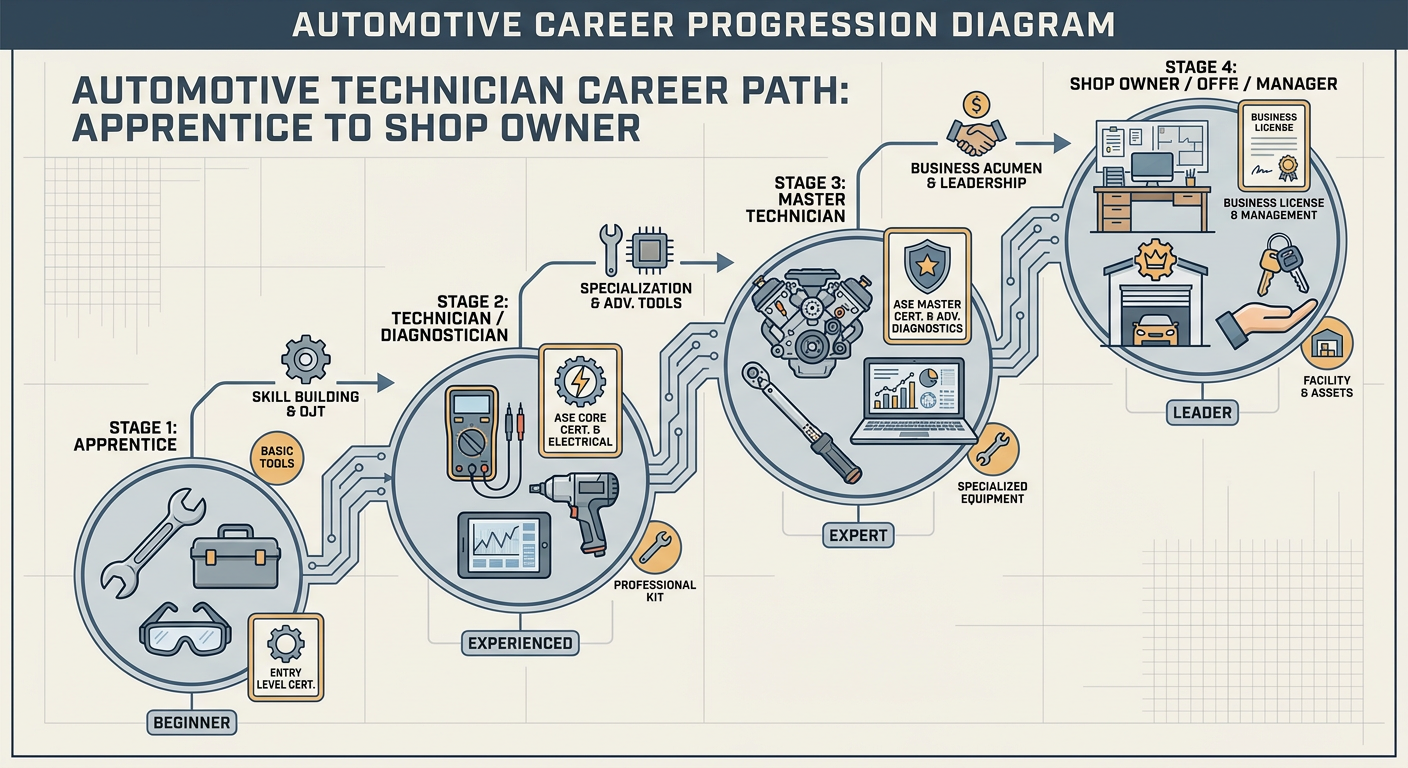 The Career Ladder: From Apprentice to Shop Owner/Master Tech