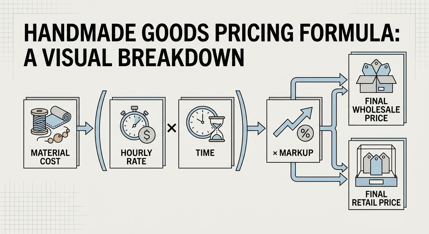 Pricing formula for handmade wooden goods: Materials + Labor + Overhead + Profit Margin