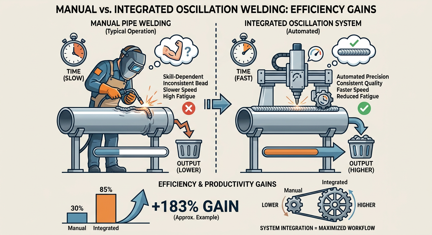 Comparison of manual pipe welding vs. integrated oscillation systems