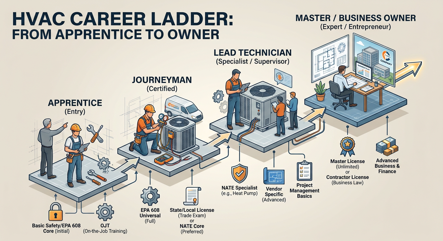 The HVAC Career Ladder from Apprentice to Master Technician