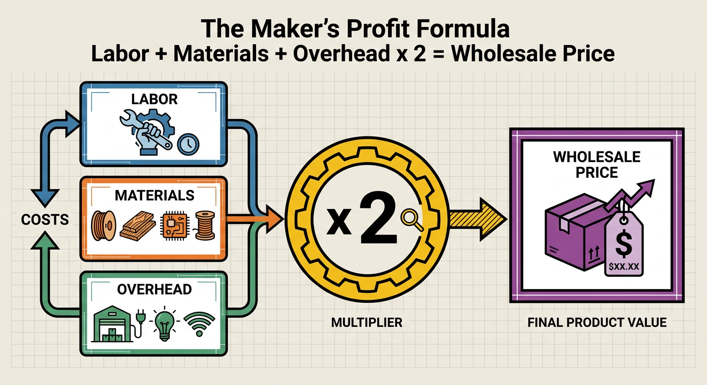 The Maker's Profit Formula: Labor + Materials + Overhead x 2 = Wholesale