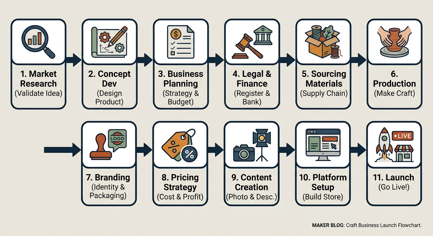 The 11-Step Maker-to-Mogul Business Launch Funnel