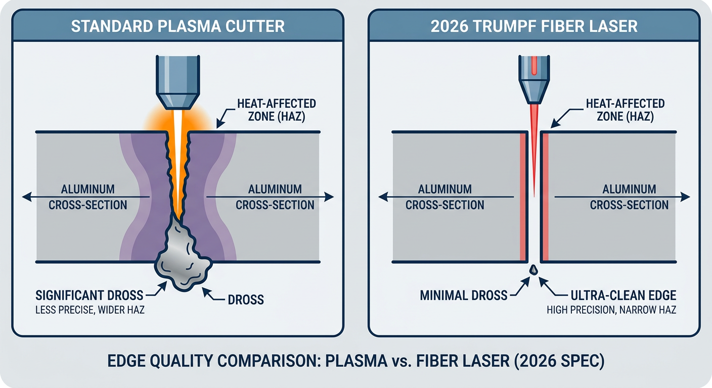 Comparison of traditional vs. fiber laser cutting quality on aluminum