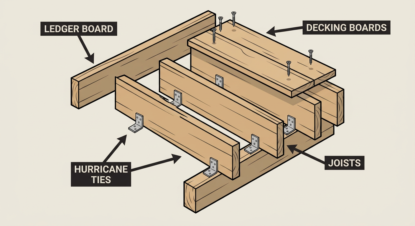 Anatomy of a beginner-friendly deck frame
