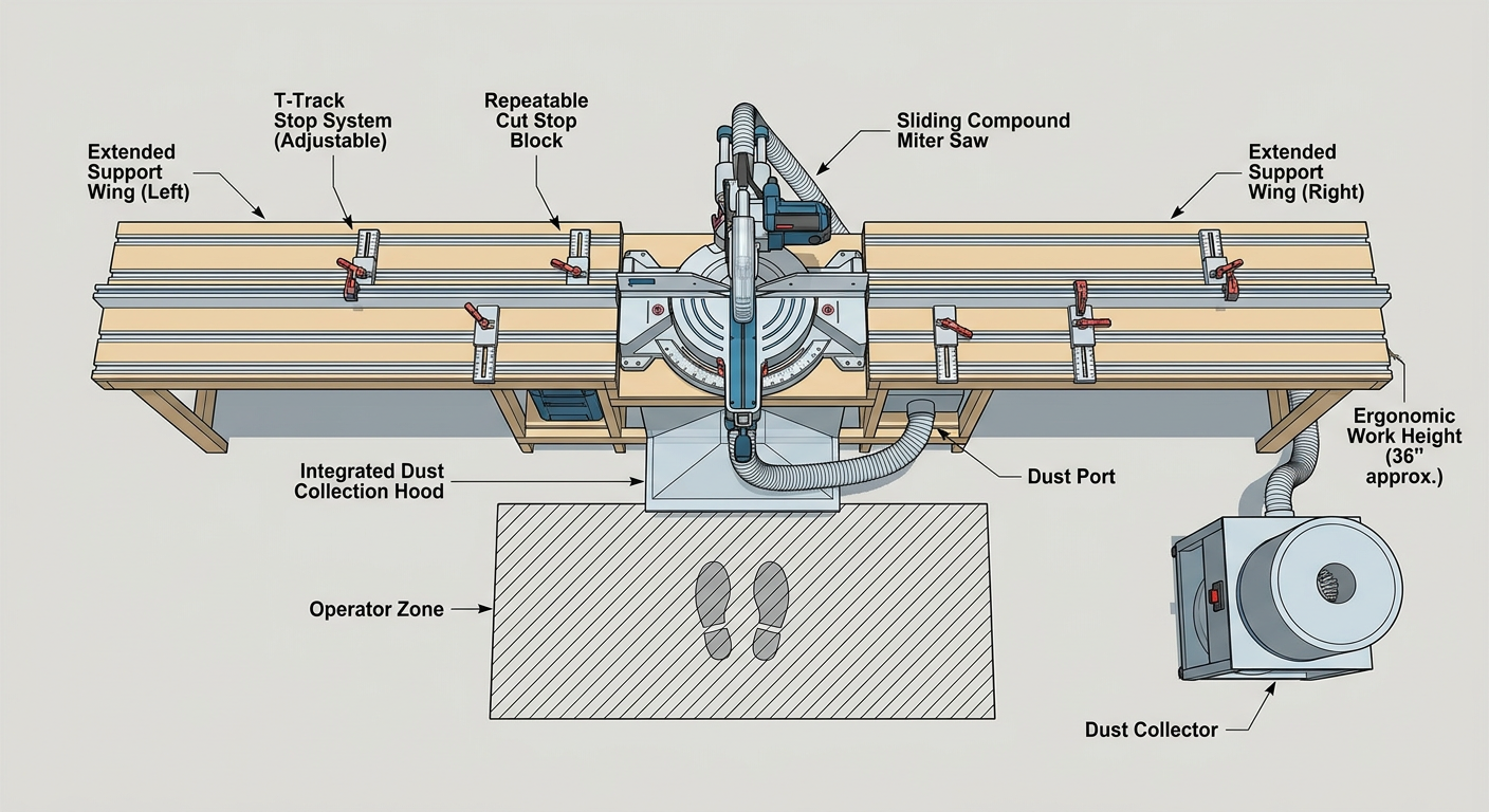 Optimal Layout for a Small-Space Woodworking Miter Station