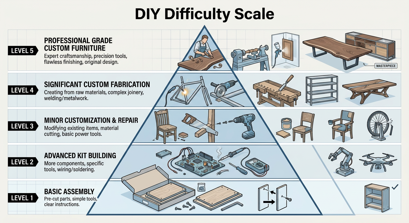 A 3-tier difficulty scale for weekend projects: Birdhouse to Built-ins