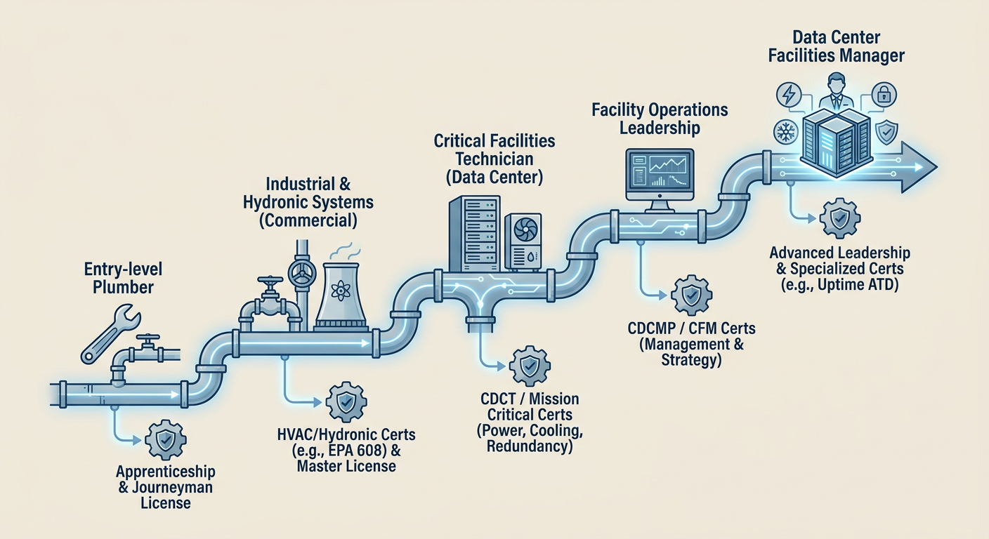 Career progression path from Apprentice to Data Center Infrastructure Specialist