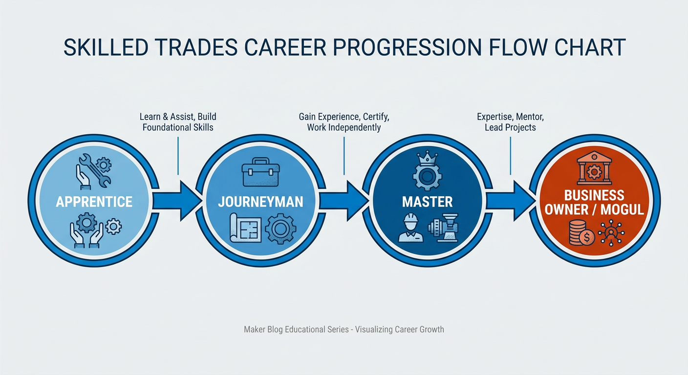 Career progression path from Apprentice to Master Plumber and Business Owner