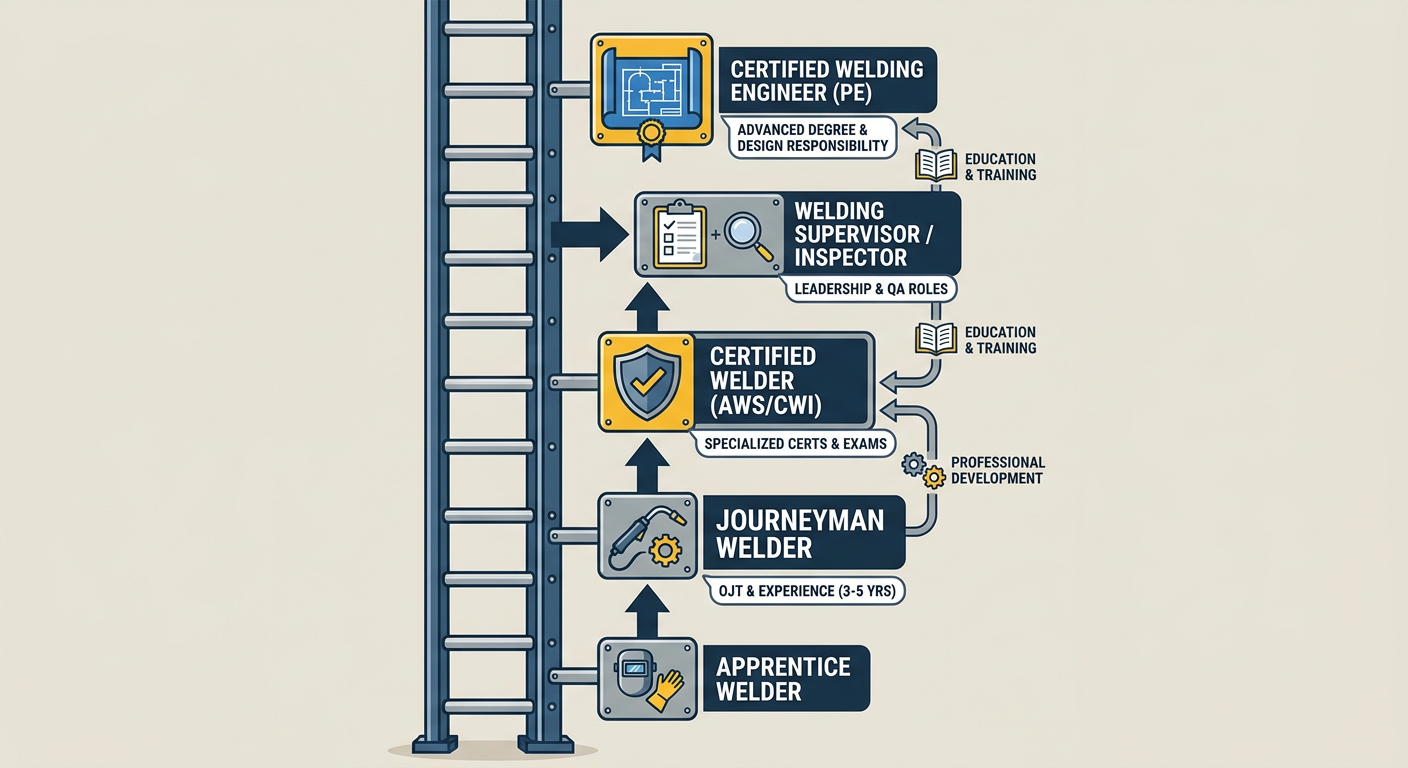 The career ladder from Apprentice Welder to Certified Welding Engineer