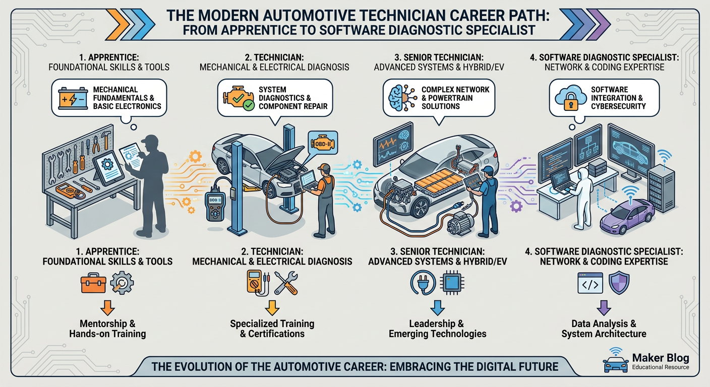 The Modern Automotive Technician Career Path: From Apprentice to Software Diagnostic Specialist