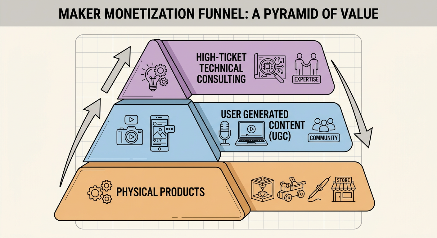 The Maker Mogul Monetization Funnel - Physical Goods vs. Digital Content vs. Consulting
