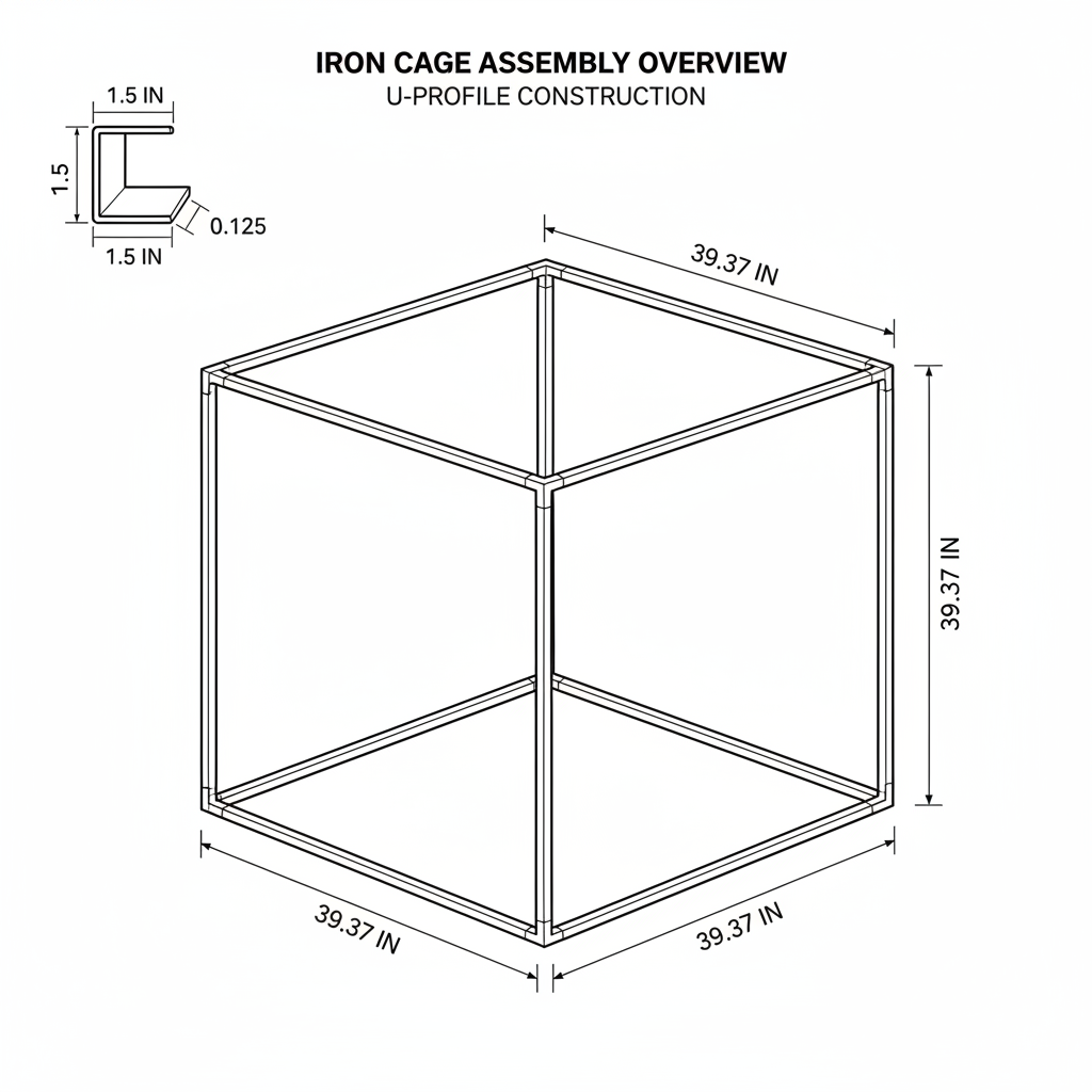 i would like to make iron cage with 1x1x1m using U profiles iron which will be