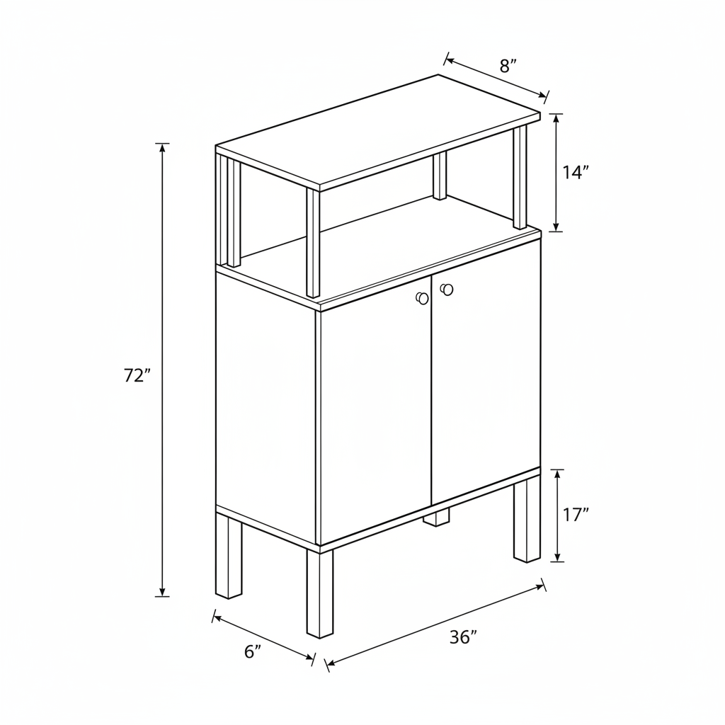 A free standing bar cabinet