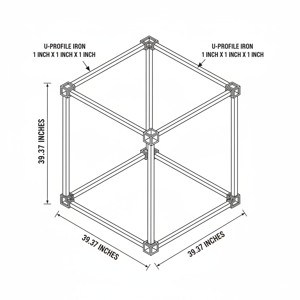 i would like to make iron cage with 1x1x1m using U profiles iron which will be