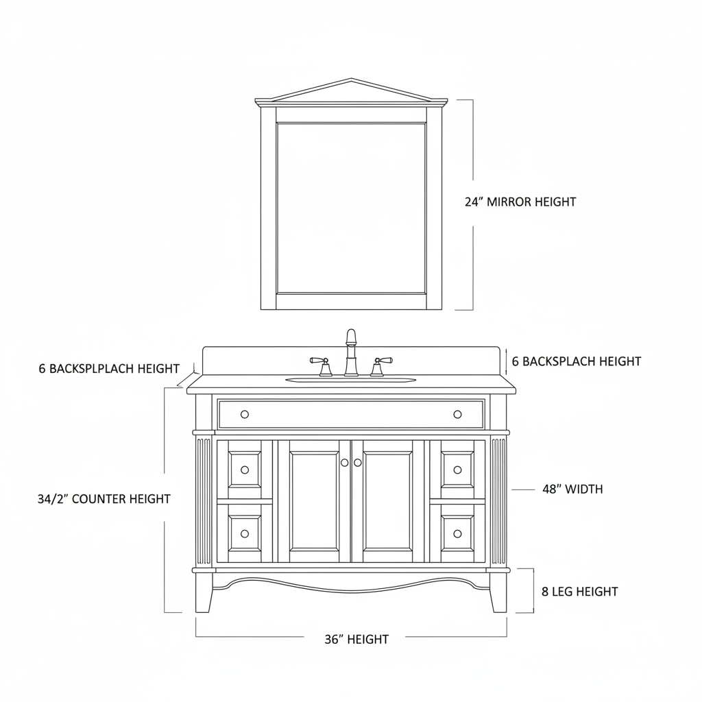 Shaker style bathroom vanity with georgian ifluences