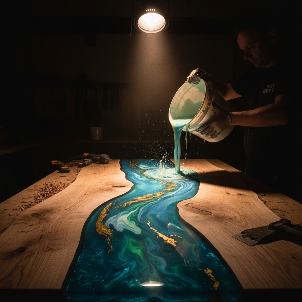 River Table Epoxy Pour