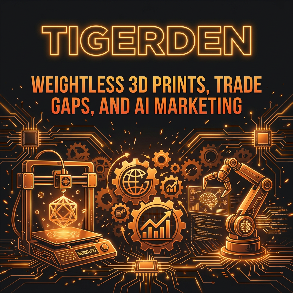 Daily Digest: TigerDen Daily: Weightless 3D Prints, Trade Gaps, and AI Marketing (Sept 24, 2026)