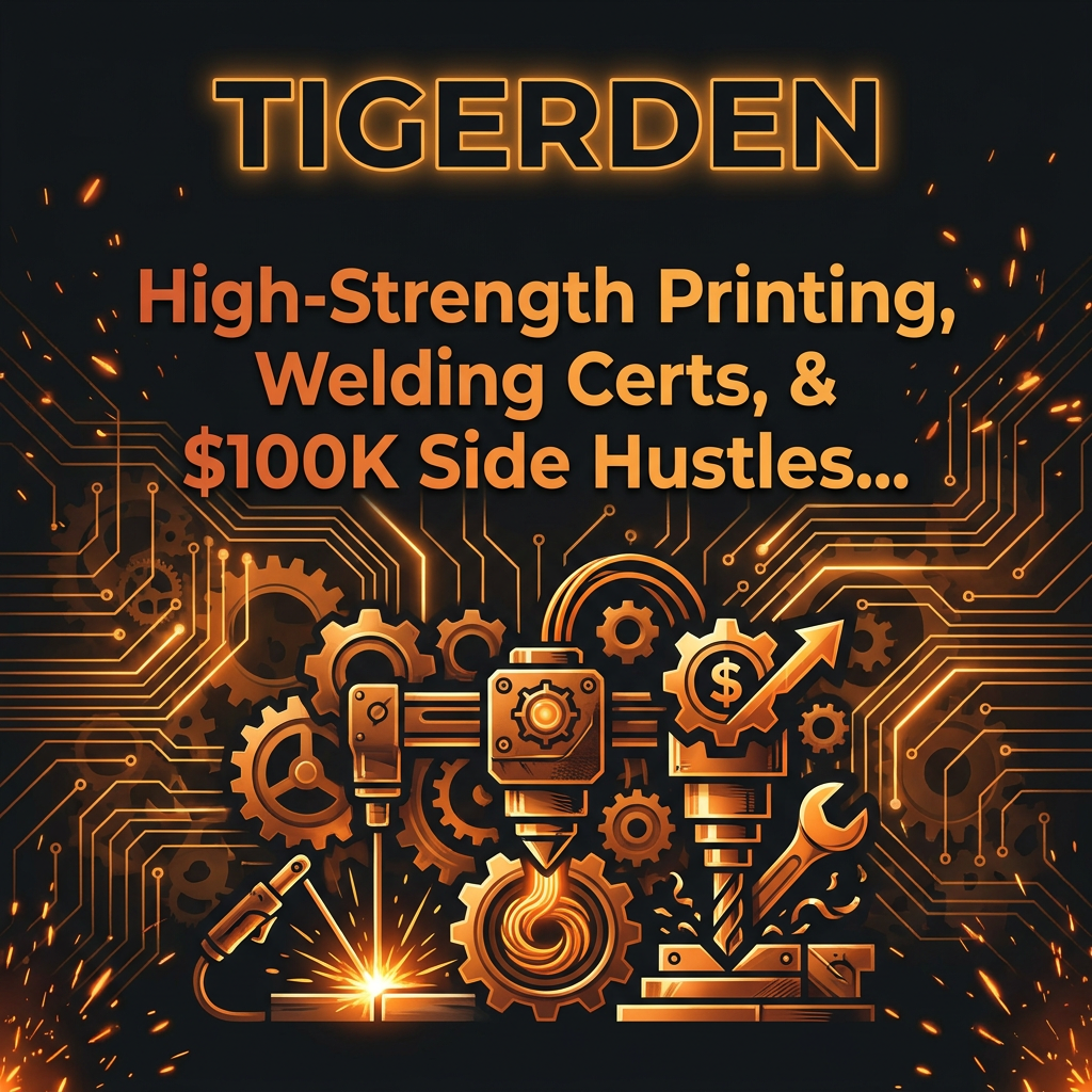 Daily Digest: TigerDen Daily: High-Strength Printing, Welding Certs, & $100K Side Hustles...