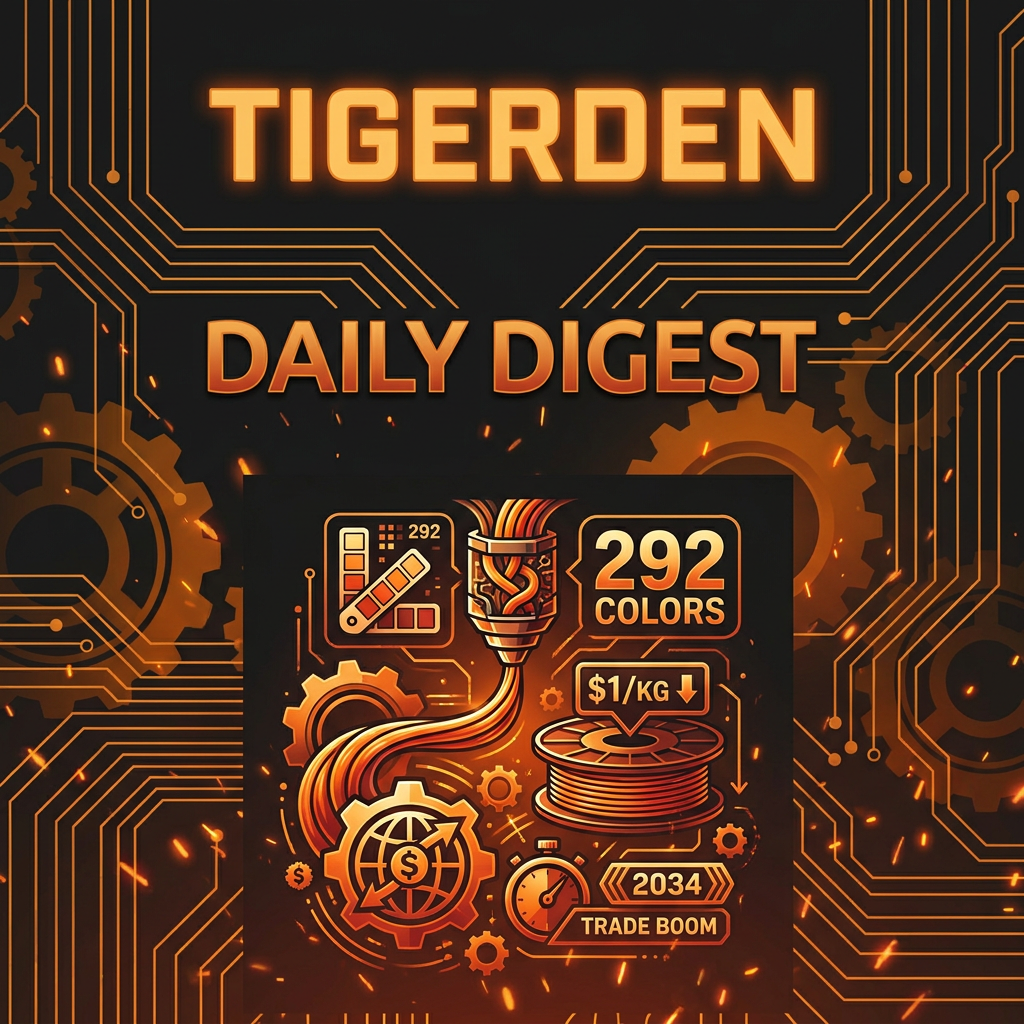 Daily Digest: TigerDen Daily: 292 Colors, $1/kg Printing, and the 2034 Trade Boom (May 21, 2026)