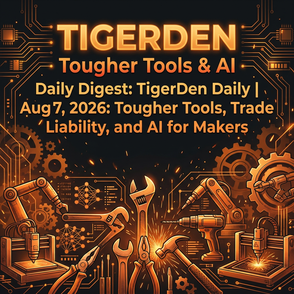 Daily Digest: TigerDen Daily | Aug 7, 2026: Tougher Tools, Trade Liability, and AI for Makers